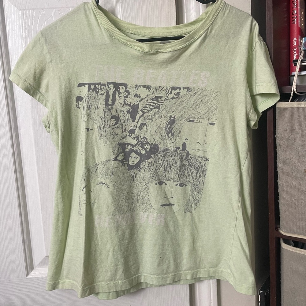 The Beatles light green vintage band tee